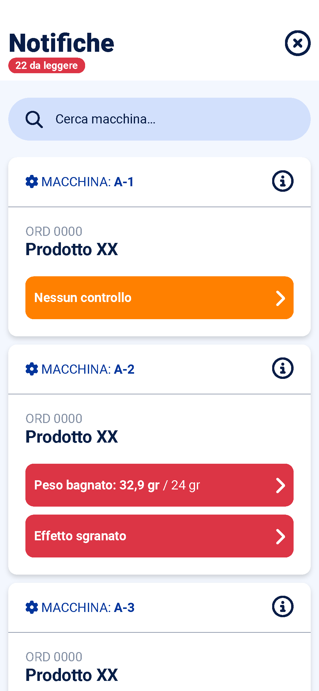 Schermata reale dell’applicazione ROW
