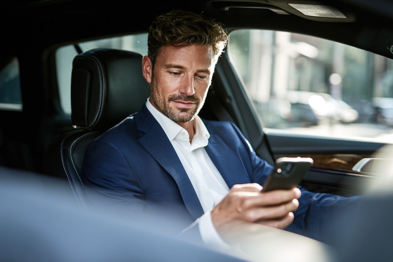 Commerciale che gestisce richieste e follow-up da smartphone